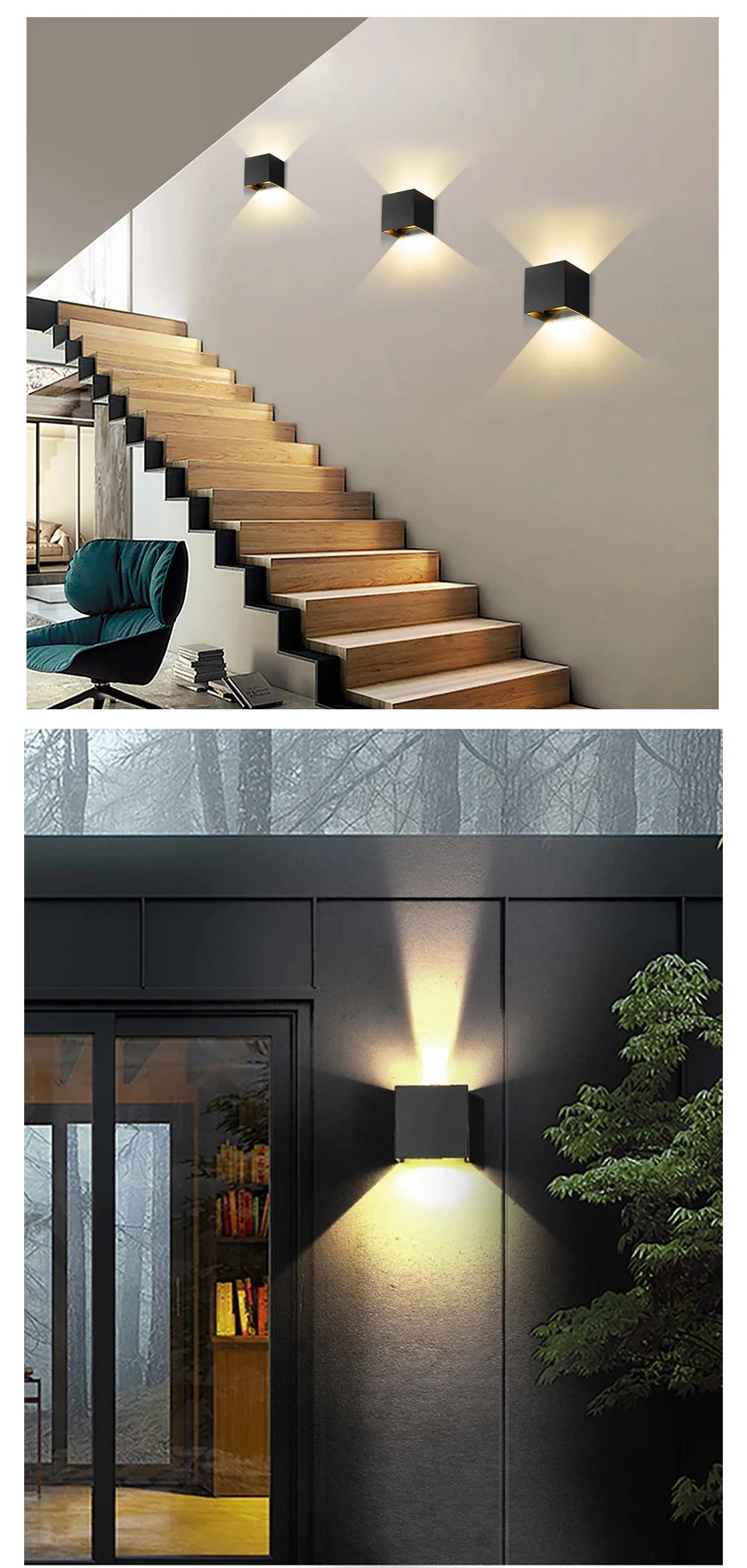 LED Wall Light Outdoor Indoor Lighting Wall Lamps Home Appliances Wall Lighting For Room Decor Wall Panels Porch Balcony Garden
