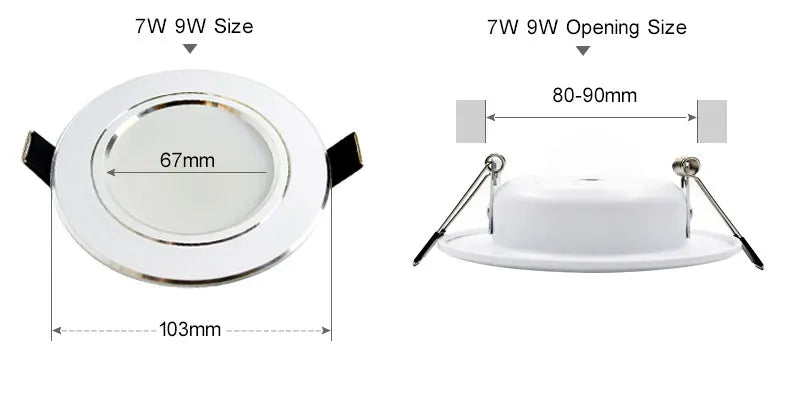 Led Downlight 3W 5W 7W 9W 12W 15W 18W AC 220V 230V 110V  Ceiling Bathroom Lamps Living Room Light Home Indoor Lighting
