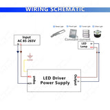 LED Driven Lighting Transformer 85-265V AC to DC 24-36V 1500mA Max 50W Aluminum IP66 Waterproof Constant Current Power Supply