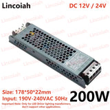 Lighting Transformer DC 12V/24V Power Supply Adapter 5A 12A Ultra thin LED Strip Switch Driver Lamp 60W 100W 150W 200W 300W 400W