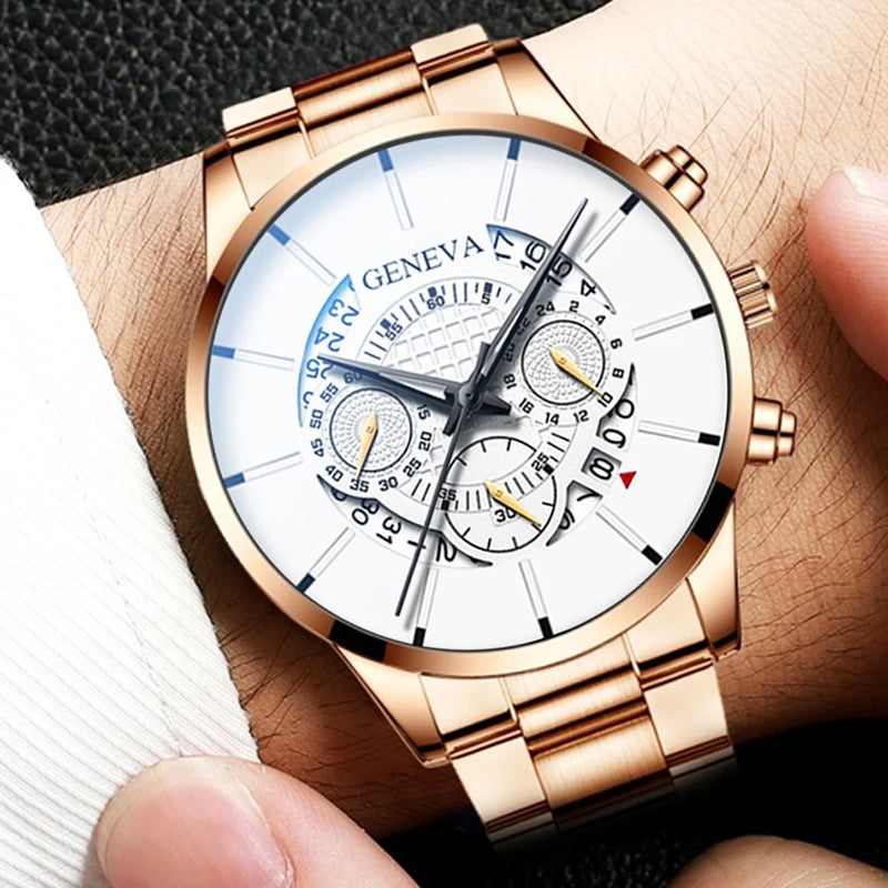 Relogio Masculino 2023 Herrenmode Business Uhren Manner Casual Kalender Uhr Mannlichen Edelstahl Quarzuhr Montre Homme