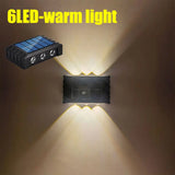 4/6/8/10LEDs Solar Wall Lamp Yard Street Decor Light Outdoor Waterproof Up and Down Luminous Lighting Garden Landscape Lamp