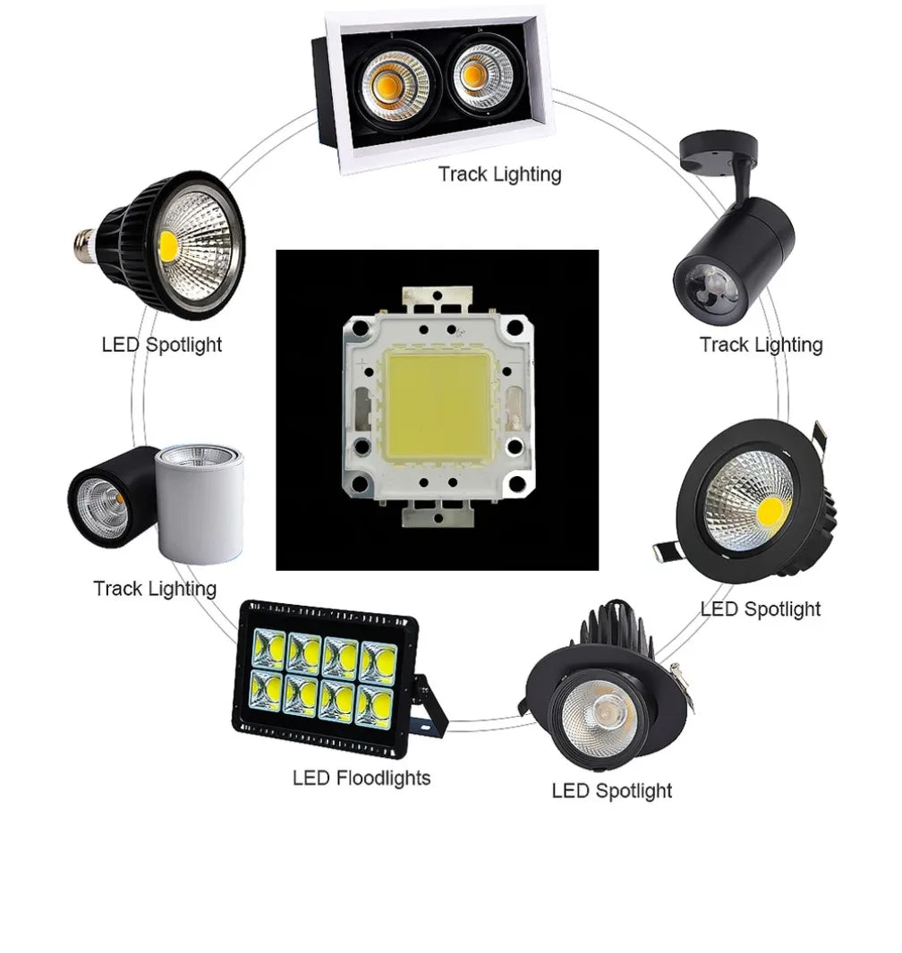 LED COB Lamp Bead 10W 20W 30W 50W 100W DC 9V-36V COB Integrated LED Lamp Chip DIY Flood light Led Bulb Spotlight Chip Lamp