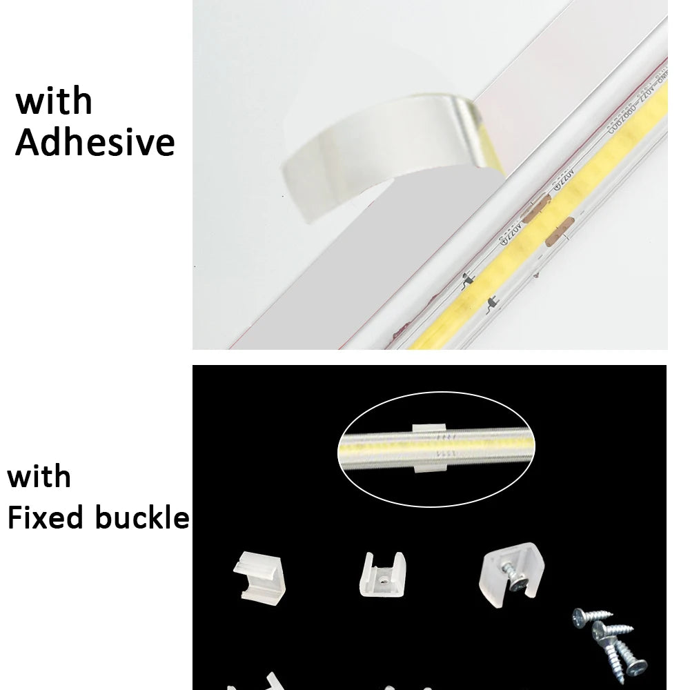 COB LED Strip 220V High Brightness 220V Led Strip Waterproof Flexible Ribbon Tape for Room Bedroom Kitchen Garden Lighting