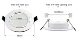 Led Downlight 3W 5W 7W 9W 12W 15W 18W AC 220V 230V 110V  Ceiling Bathroom Lamps Living Room Light Home Indoor Lighting