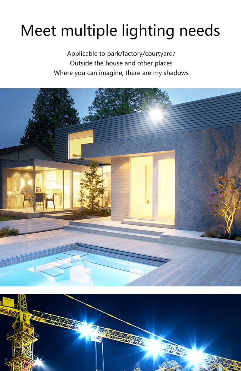 LED Flood Light AC220V 10W 20W 30W 50W 100W IP68 Waterproof Outdoor Garden Projector Lighting Refletor Spotlight Wall Floodlight