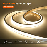 Waterproof COB LED Strip Light 12V 24V Flexible LED Neon Light 0.5-20M 320LEDs High Density Linear Lighting COB LED Lights