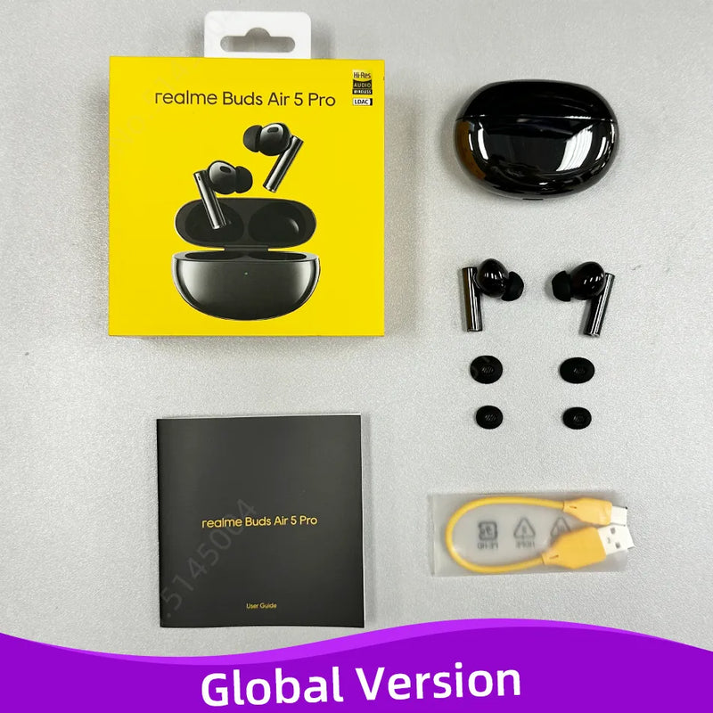 Global Version realme buds Air 5 Pro TWS Earphone 50dB Active Noise Cancelling True Wireless Headphone Bluetooth 5.3 LDAC