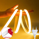 COB LED Strip 220V High Brightness 220V Led Strip Waterproof Flexible Ribbon Tape for Room Bedroom Kitchen Garden Lighting