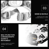 MEGIR Original Luxury Business Quartz Watch Men Brand Stainless Steel Chronograph Military WristWatch Clock Relogio Masculino