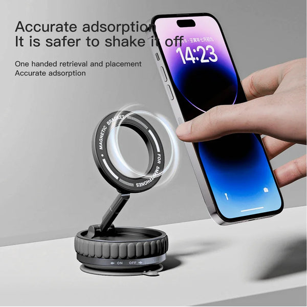 Vacuum Magnetic Car Phone Holder Magnet Mount Mobile Cell Phone Stand Gps Support 360 Degree Rotatable Suction Cup for Car