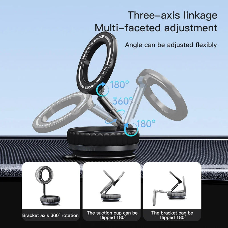 Vacuum Magnetic Car Phone Holder Magnet Mount Mobile Cell Phone Stand Gps Support 360 Degree Rotatable Suction Cup for Car
