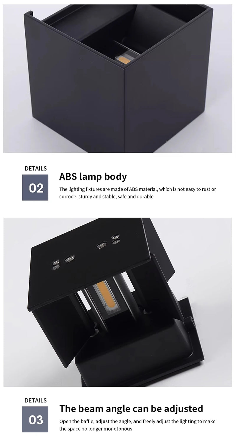 LED Wall Light Outdoor Indoor Lighting Wall Lamps Home Appliances Wall Lighting For Room Decor Wall Panels Porch Balcony Garden