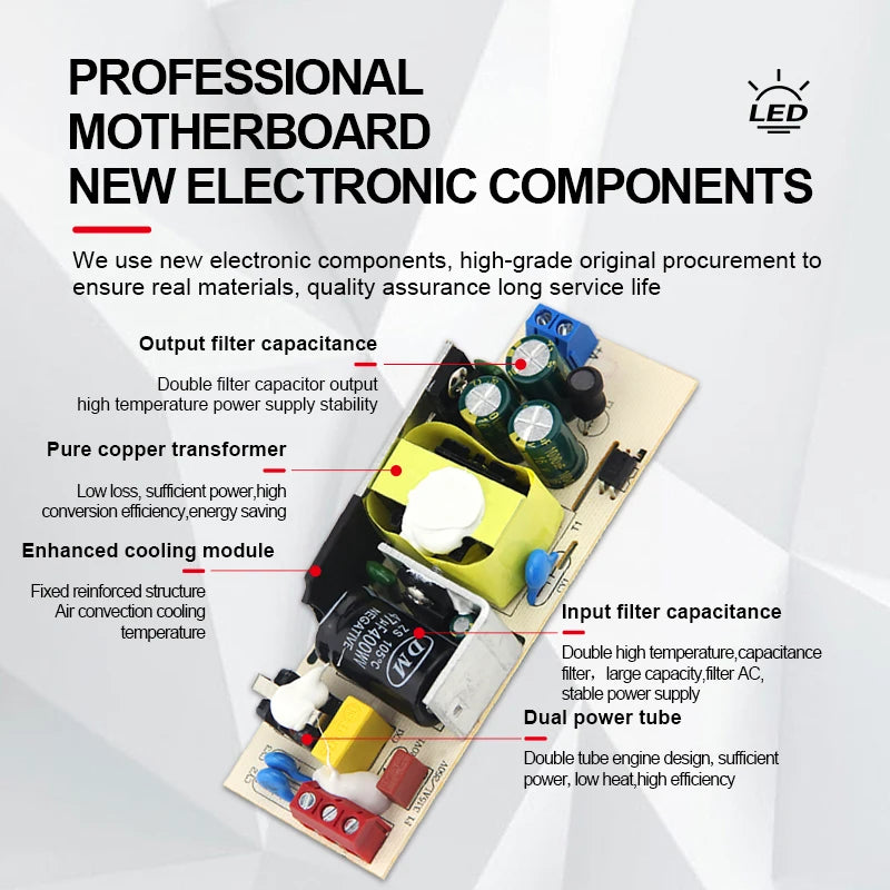 LED lighting transformer 100W 80W 60W 36W 24W 12W drive power adapter AC/DC 12V 24V lighting fixture LED light strip