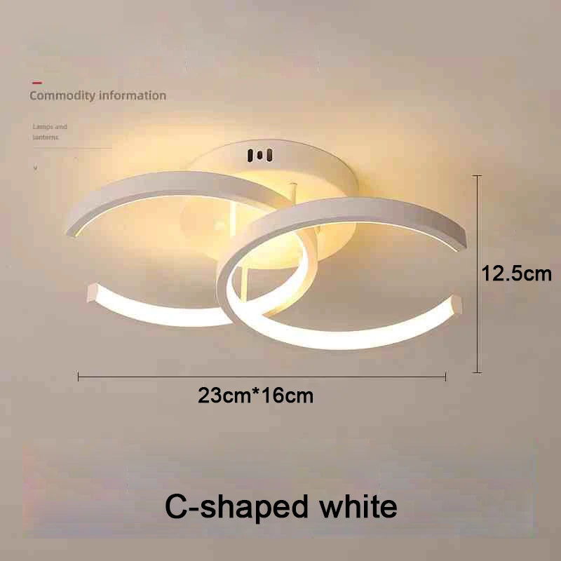 Modern LED Ceiling Light 2 Rings Creative Design Ceiling Lamp Indoor Lighting Fixtures Hallway Balcony Aisle Office Light