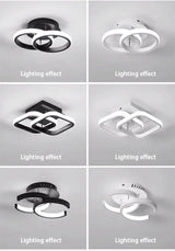 Modern LED Ceiling Light 2 Rings Creative Design Ceiling Lamp Indoor Lighting Fixtures Hallway Balcony Aisle Office Light