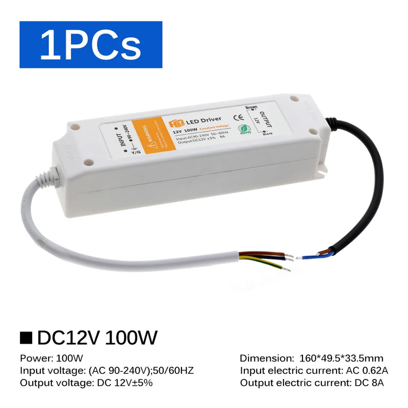 LED Lighting Transformers DC12V 18W 36W 72W 100W LED Driver Power Adapter For LED Strip 12V Power Supply