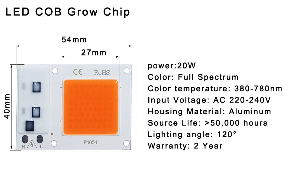 COB LED Lamp Chip 220V 10W 20W 30W 50W LED Bulb Smart IC No Need Driver Lampada For Flood Light Spotlight Diy Lighting