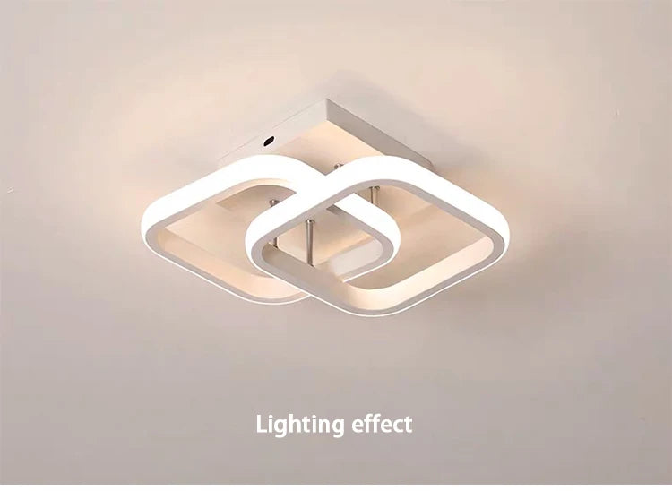 Modern LED Ceiling Light 2 Rings Creative Design Ceiling Lamp Indoor Lighting Fixtures Hallway Balcony Aisle Office Light