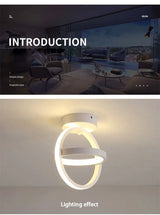 Modern LED Ceiling Light 2 Rings Creative Design Ceiling Lamp Indoor Lighting Fixtures Hallway Balcony Aisle Office Light