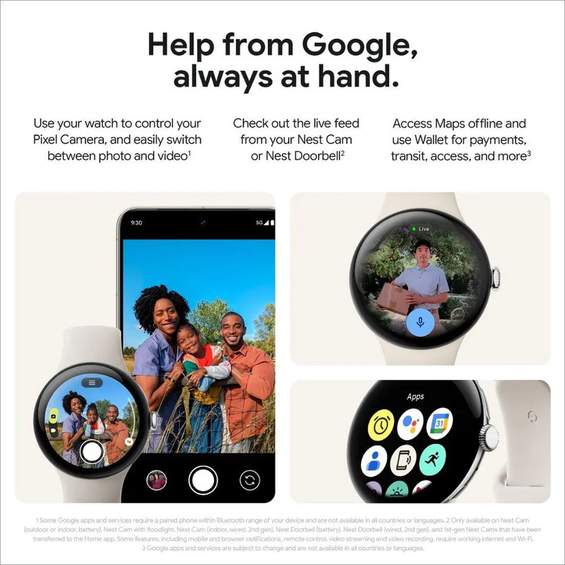 New Google Pixel Watch 3 41mm&45mm WIFI/LTE Version Qualcomm SW5100 Wear OS 5.0 2GB RAM 32 GB eMMC flash SmartWatch
