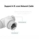 2-in-1 Network Ethernet PoE Splitter Combine Adapter Cable 8‑core Outdoor Waterproof Power Over RJ45 Converter Kit for IP Camera