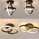 Modern LED Ceiling Light 2 Rings Creative Design Ceiling Lamp Indoor Lighting Fixtures Hallway Balcony Aisle Office Light