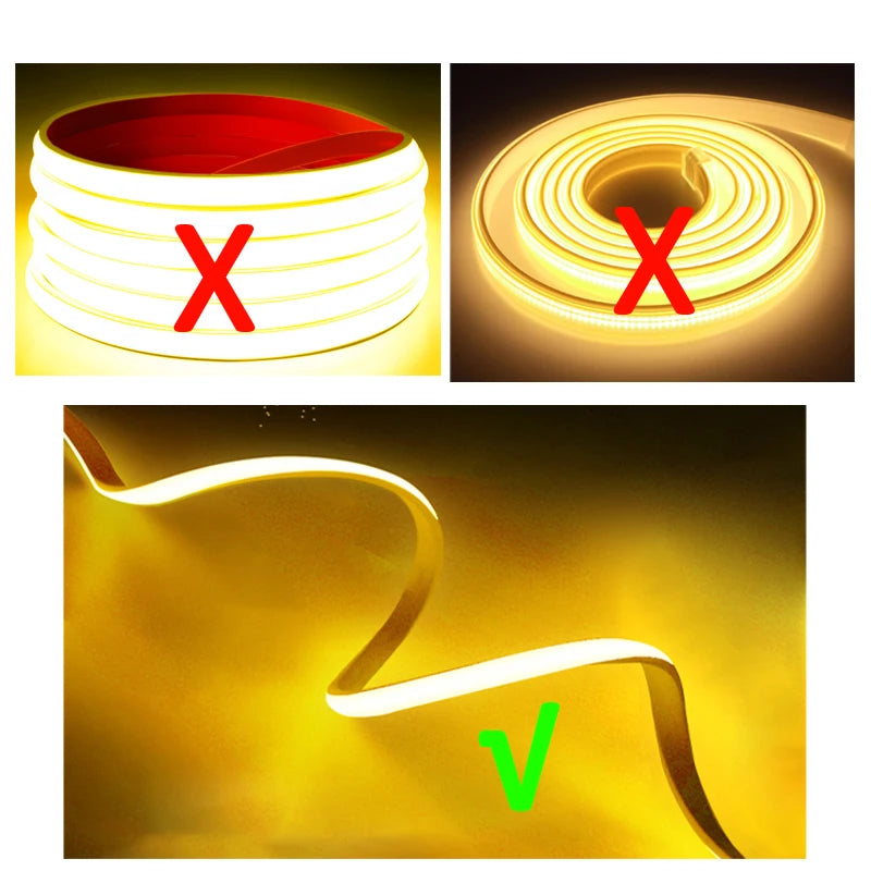 COB LED Strip 220V High Brightness 220V Led Strip Waterproof Flexible Ribbon Tape for Room Bedroom Kitchen Garden Lighting