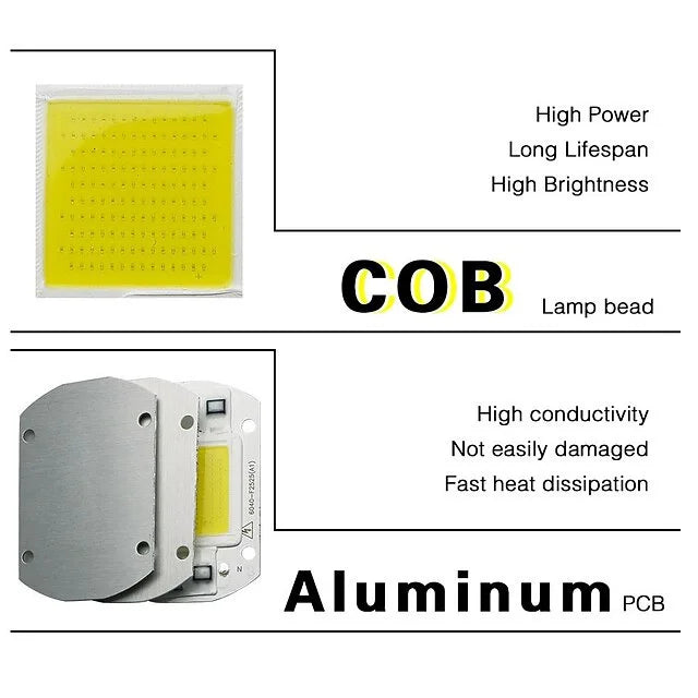 COB LED Lamp Chip 220V 10W 20W 30W 50W LED Bulb Smart IC No Need Driver Lampada For Flood Light Spotlight Diy Lighting