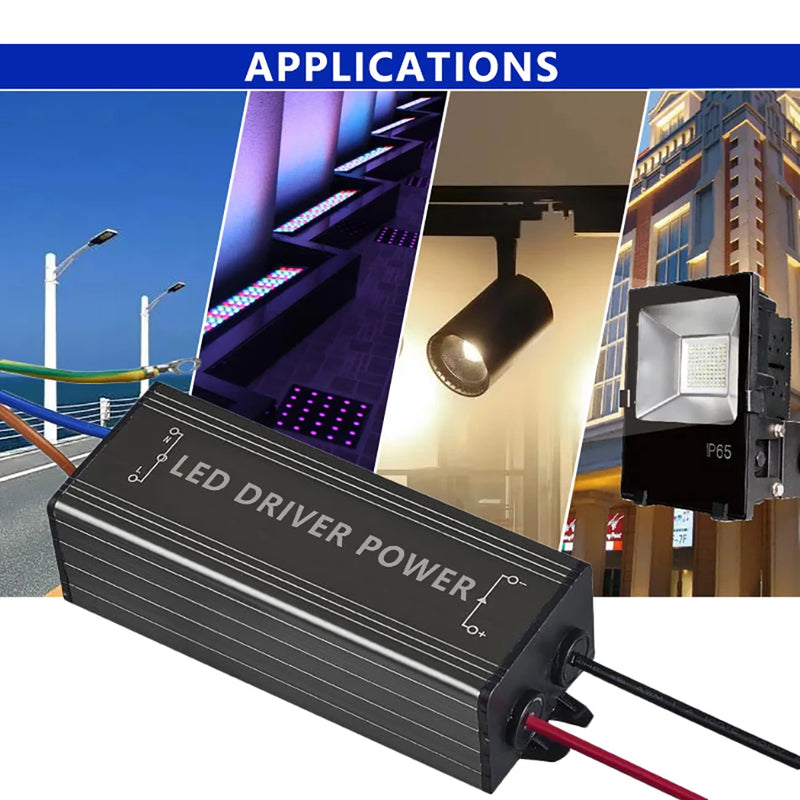 LED Driven Lighting Transformer 85-265V AC to DC 24-36V 1500mA Max 50W Aluminum IP66 Waterproof Constant Current Power Supply