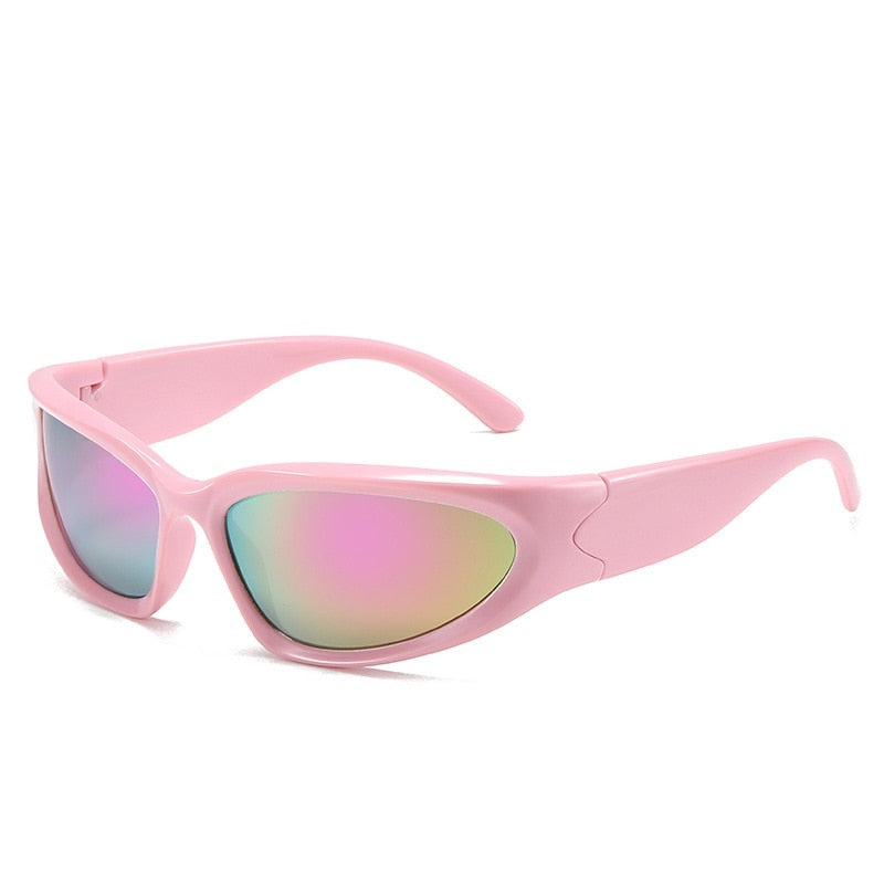 Popular Women's Sunglasses 2022  Punk Sunglasses Unique Sports Sun Glasses Men UV400 Goggle Shades Mirror Colorful Y2k Eyewear