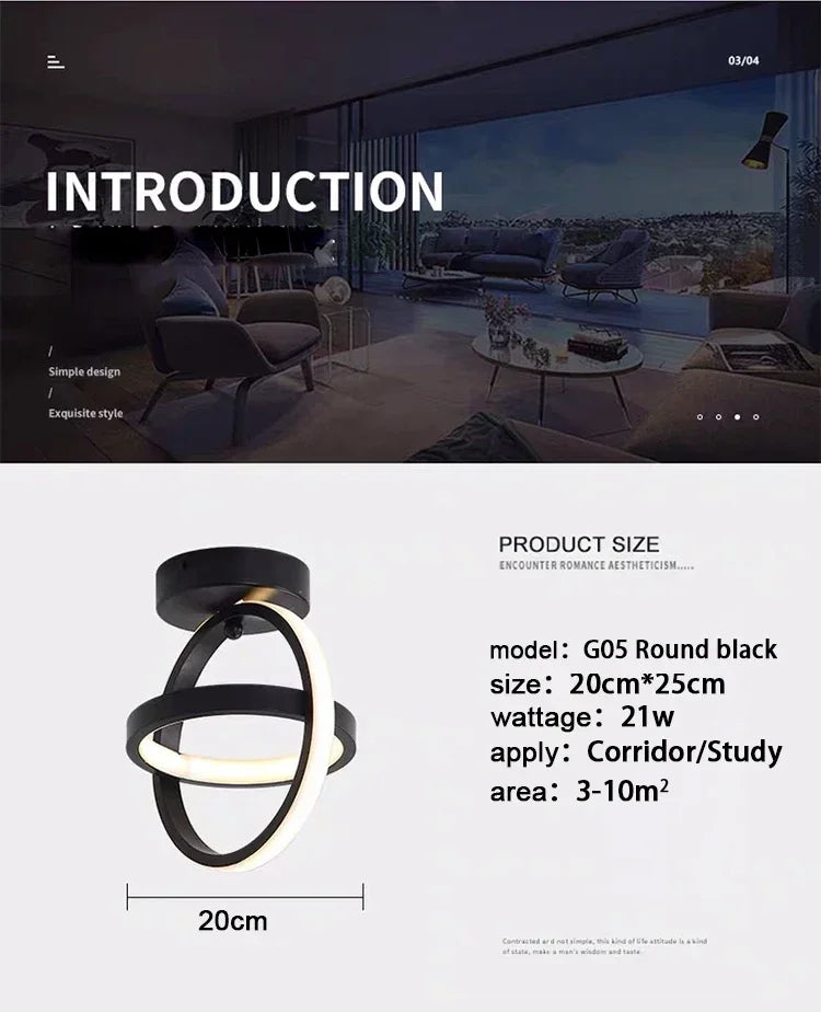 LED 25W Aisle Ceiling Light Modern Home Lighting LED Surface Mounted Bedroom Living Room Corridor Light Staircase Balcony Light