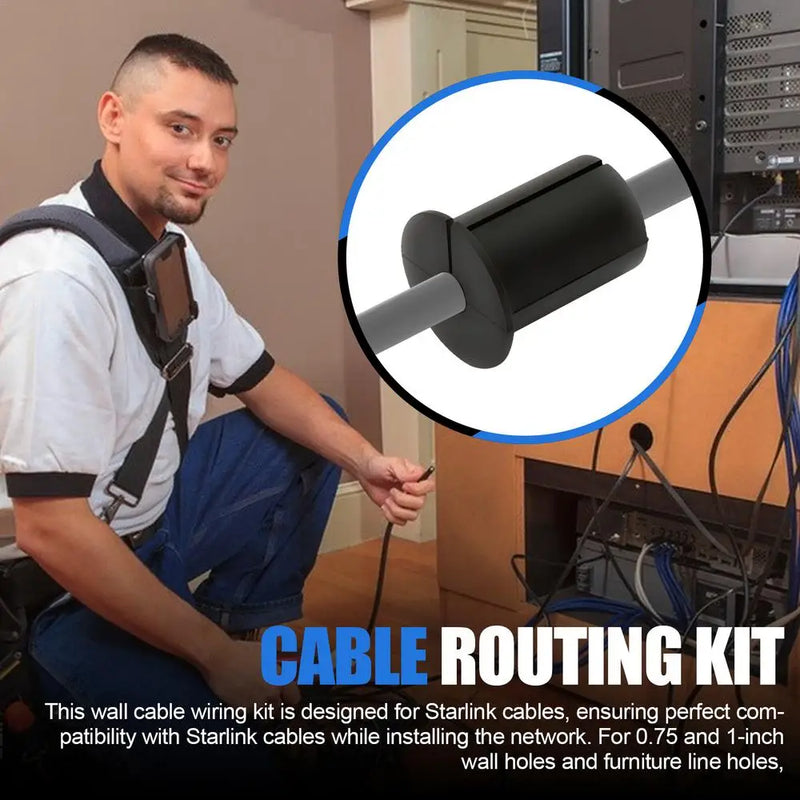 Wall Hole Cable Feed Through Bushings For Cables Routing Kit Ethernet Cable Grommet Snap On Wall Bushing