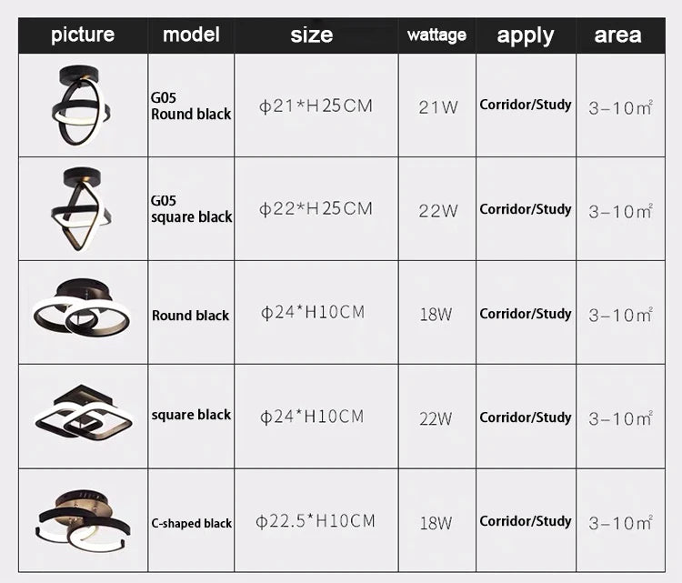 Modern LED Ceiling Light 2 Rings Creative Design Ceiling Lamp Indoor Lighting Fixtures Hallway Balcony Aisle Office Light