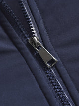 Warm Stand Collar Fleece Jacket, Men's Casual Comfortable Solid Color Zip Up Coat/ Outwear For Fall Winter