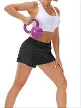 Women'S Casual Sports Shorts - Beige, Stretchy Lycra Fabric, Drawstring Waist, Multiple Pockets for Running and Fitness, Casual Sportswear|Casual Fit|Stretchy Fabric