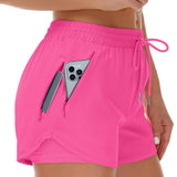 Women'S Casual Sports Shorts - Beige, Stretchy Lycra Fabric, Drawstring Waist, Multiple Pockets for Running and Fitness, Casual Sportswear|Casual Fit|Stretchy Fabric