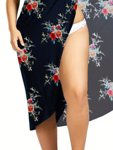 Plus Size High Split Solid Cami Maxi Dress, Women's Plus Medium Stretch Sexy Cami Long Dress