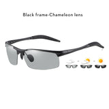 2022 Aluminum Rimless Photochromic Sunglasses Men Polarized Day Night Driving Glasses Chameleon Anti-Glare gafas de sol hombre