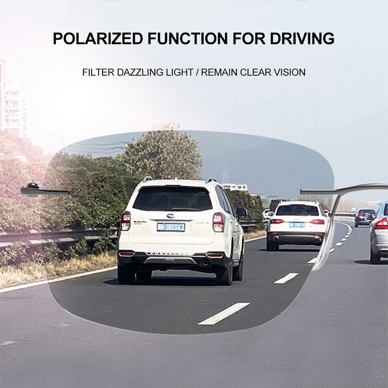 CAPONI Square Sun Glasses For Men Photochromic Polarized Rimless Sunglasses Classic Design High Quality Eyewear UV400 BS7467