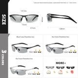 2022 Aluminum Rimless Photochromic Sunglasses Men Polarized Day Night Driving Glasses Chameleon Anti-Glare gafas de sol hombre