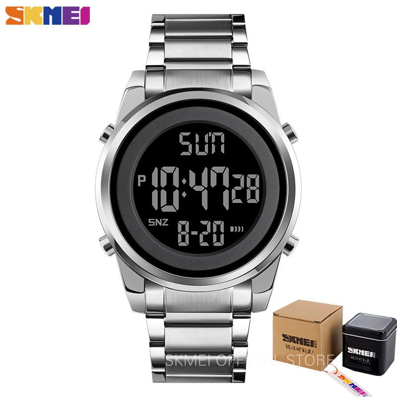 SKMEI Digital 2 Time Mens Watches Fashion LED Men Digital Wristwatch Chrono Count Down Alarm Hour For Mens reloj hombre 1611