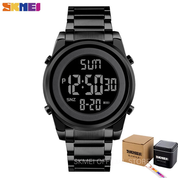 SKMEI Digital 2 Time Mens Watches Fashion LED Men Digital Wristwatch Chrono Count Down Alarm Hour For Mens reloj hombre 1611