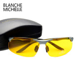 2022 Aluminum Magnesium Men Sunglasses Polarized Sports Driving Night Vision Goggles Sunglass Fishing UV400 Rimless Sun Glasses