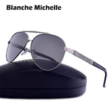 Blanche Michelle Pilot Polarized Sunglasses Men 2020 Brand Mirror Sun Glasses Driving UV400 Alloy Gafas De Sol Oculos With Box