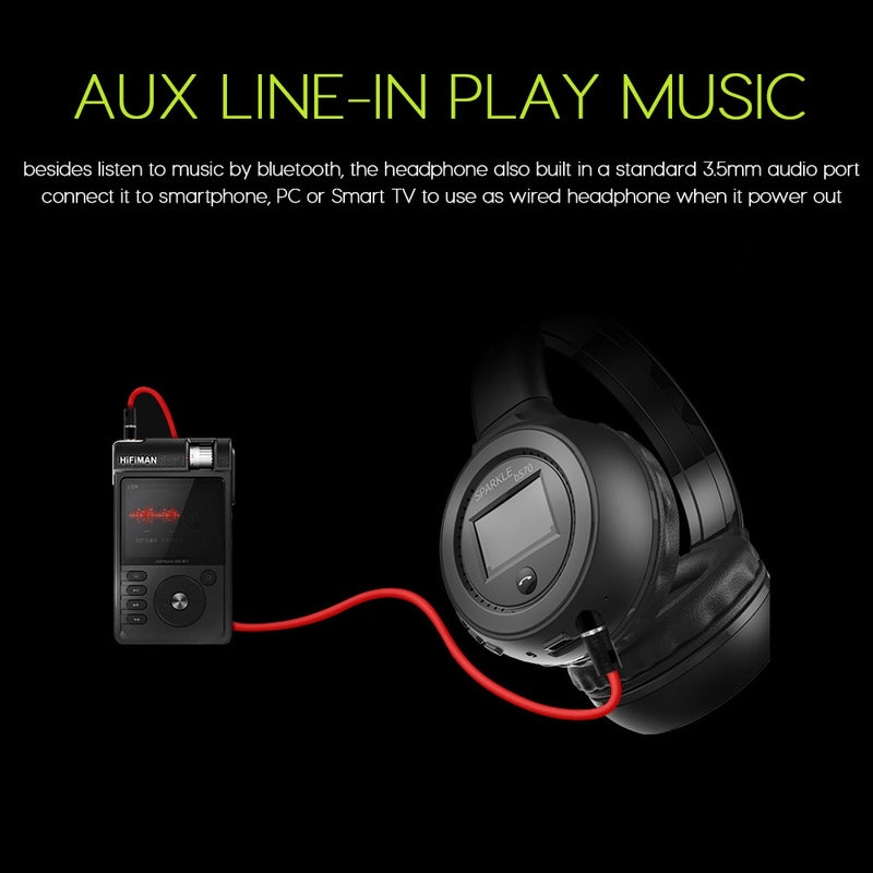 ZEALOT B570 HiFi Stereo Bluetooth Headphone Wireless Headset Foldable Support Micro SD Card AUX Microphone