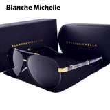 Blanche Michelle Pilot Polarized Sunglasses Men 2020 Brand Mirror Sun Glasses Driving UV400 Alloy Gafas De Sol Oculos With Box