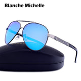 Blanche Michelle Pilot Polarized Sunglasses Men 2020 Brand Mirror Sun Glasses Driving UV400 Alloy Gafas De Sol Oculos With Box