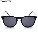 ZXWLYXGX   Retro Male Round Sunglasses Women Men Brand Designer Sun Glasses For Lady Alloy Mirror  Oculos De Sol