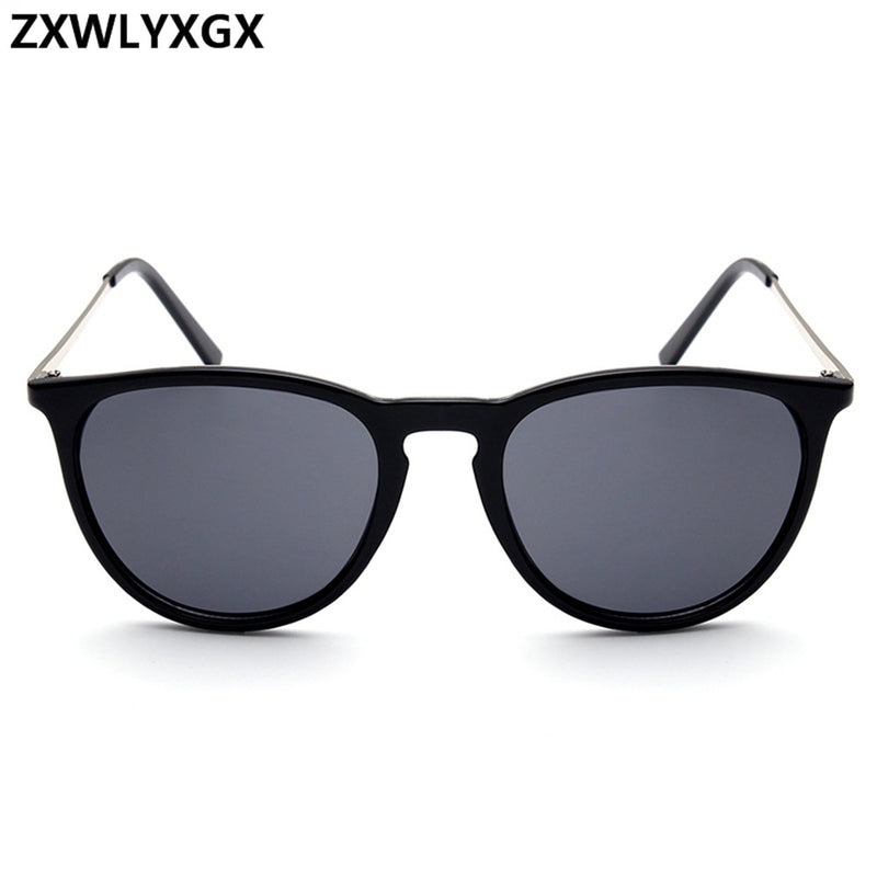 ZXWLYXGX   Retro Male Round Sunglasses Women Men Brand Designer Sun Glasses For Lady Alloy Mirror  Oculos De Sol